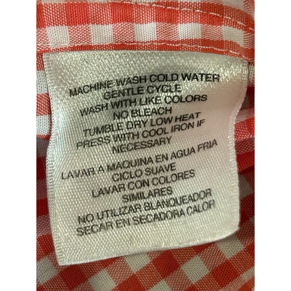 Jones New York Easy Care Button Up L/S Blouse Womens Size 1X Red White Check - Picture 5 of 10
